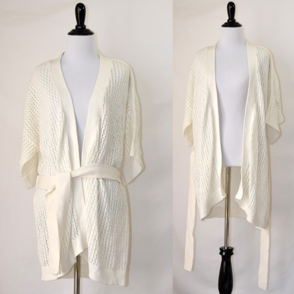 NWOT 27 Miles Revolve Loose Knit Woven Belt Kimono